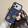 Retro Denim Embrpoidery Bread Toast Warm Fabric Phone Case For iPhone 17 Air 16 15 14 13 Pro Max Lovely Back Cover
