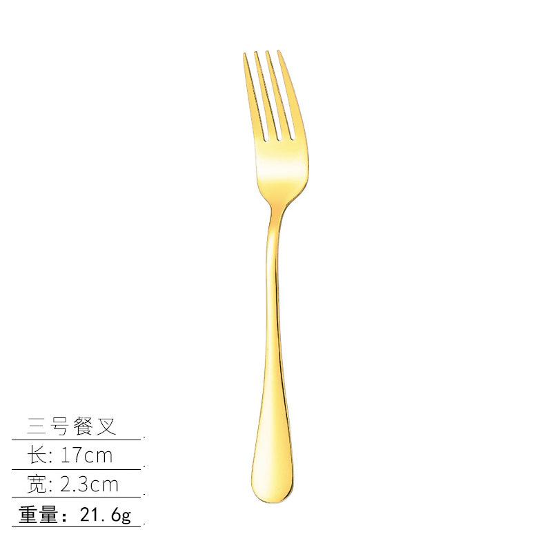 Stainless steel tableware, knives and forks, spoons, western food steak knives and forks, household thickened pointed spoons, round spoons, supplies