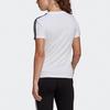 Adidas Striped Embroidered Sports Crew Neck Short Sleeve T-Shirt, Women's, White