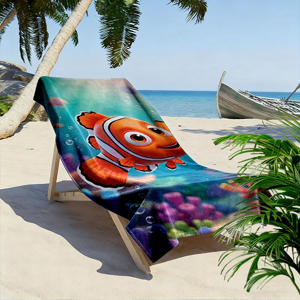 Clownfish Cartoon Underwater Scene Beach Towel Quick-drying for Travel Outdoor Sports Jogging Beach and Swimming