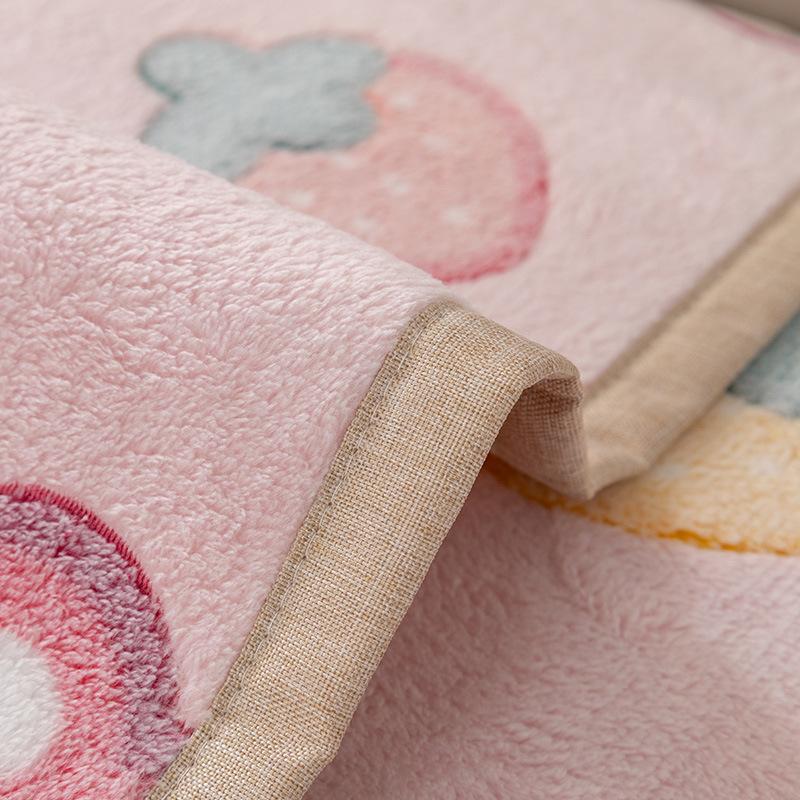 Sofa Cushion Winter Cartoon Non-Slip Cushion Cover Towel Cute Thickening Plush Sofa Cover