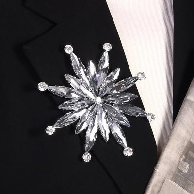 Body Jewelry Irregular Flower Brooch Decorative Clothing Chest Flower Rhinestone Brooch  Party