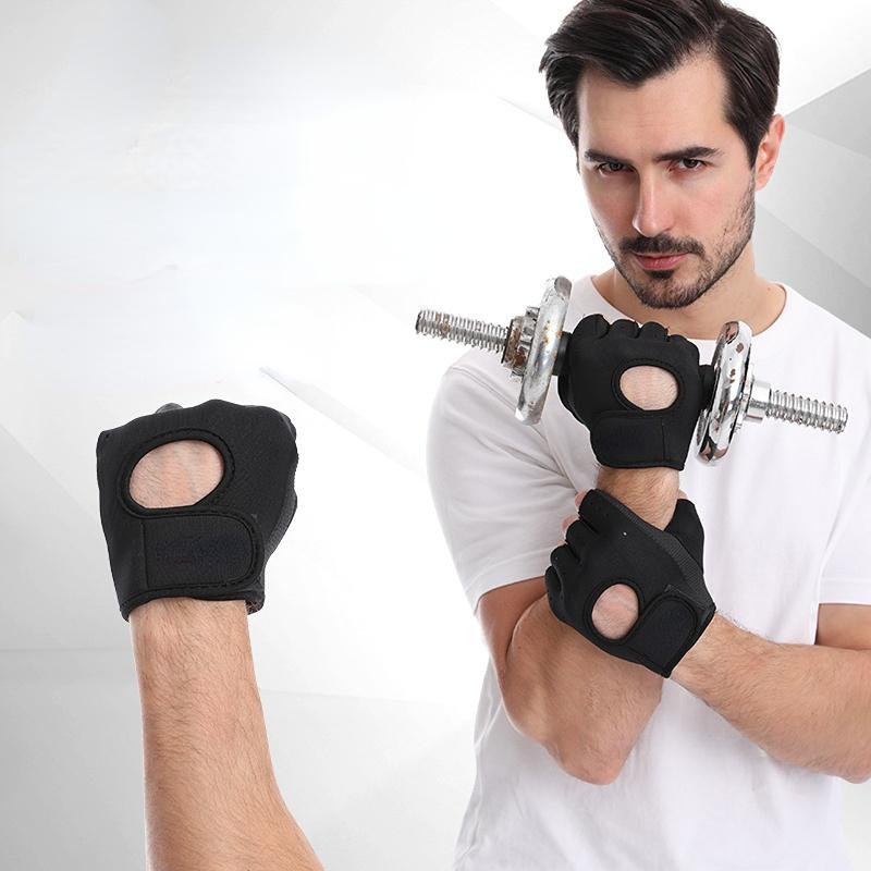 Mănuși de haltere Femei Bărbați Mănuși de fitness pentru gimnastică, cu jumătate de deget, respirabile, anti-alunecare, cu gel pentru antrenament pentru culturism, gantere, mănuși
