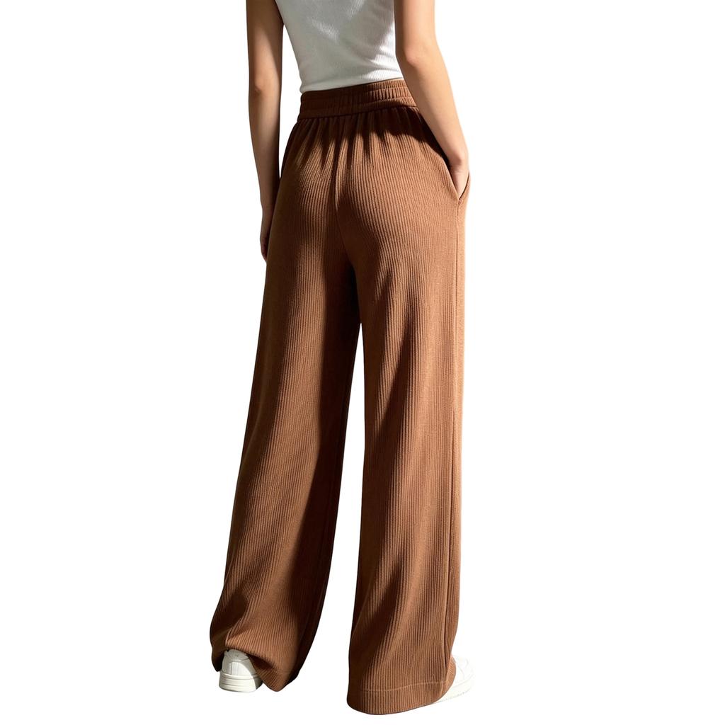 Women's Color Corduroy Long Pants Versatile Casual Trousers for Fall Winter