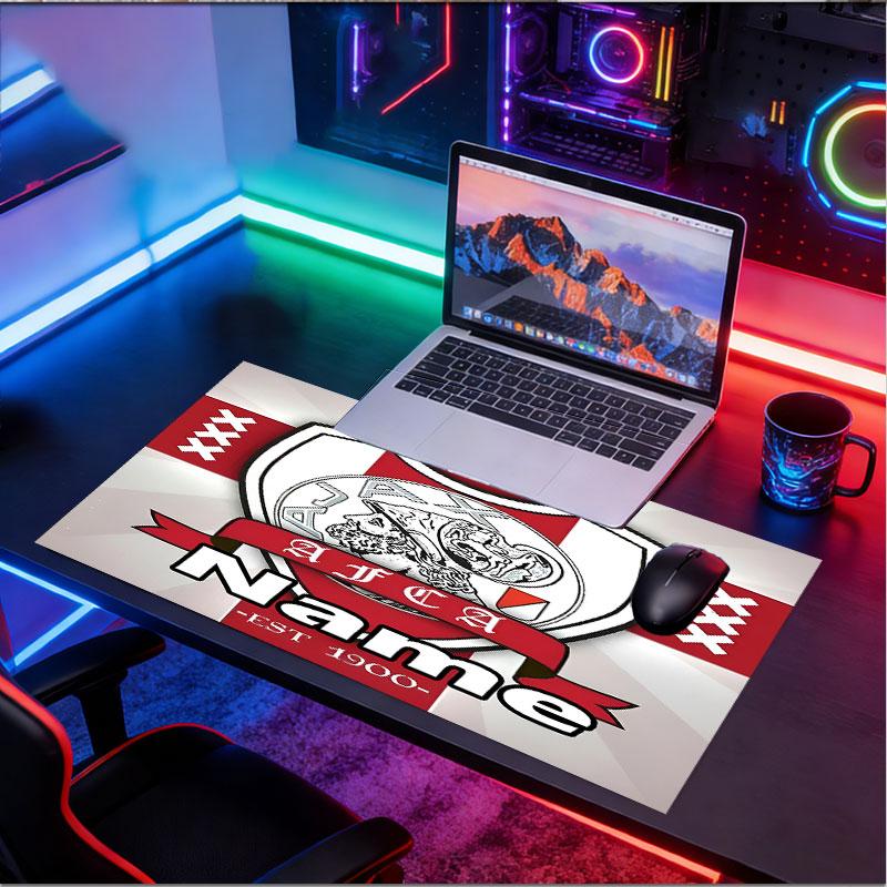 Custom Name Personalized Ajax Pattern Mousepad, Laptop PC Desk Mat, Decorative Desk Mat for Home Keyboard Pad Gift