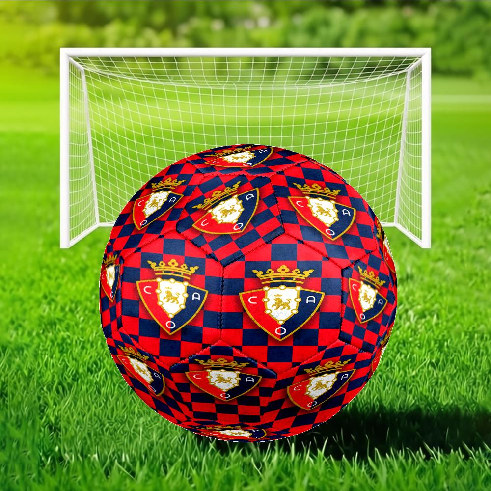 Red And Blue Shield Atletico Soccer Ball Size 5 Soccer Ball, Machine-stitched, Soft and Comfortable, Suitable for Training and Matches Fan Gift