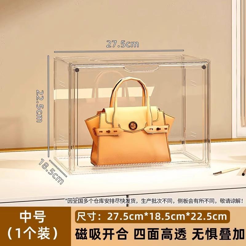 

Acrylic Luxury Goods Display Stand Shoe Box Storage Rack Transparent Home Use Dustproof Bag Organizer Multi-layer Structure