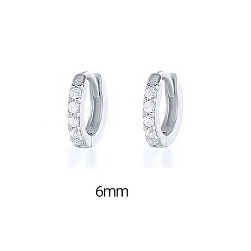 1 Pair Minimal Exquisite Hoop Crystal Zirconia Small Huggie Thin Cartilage Earring For Women Helix Tragus Piercing Zircon