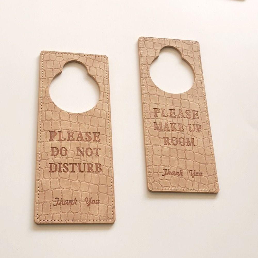 PU Do Not Disturb Signs Make Up Room Door Knobs Hanger Pendant Bar Hotel Mall Office Supplies