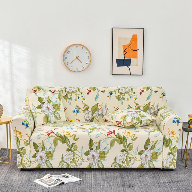 String Printed Sofa Furniture Protector Covers For Living Room Flexible Elasticized Slipcover Sectional Corner Sofa Covers 1 /2 /3 /4 -Chairer