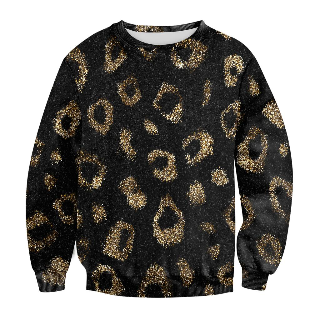 Pánská ležérní módní potištěná mikina přes hlavu s kulatým výstřihem