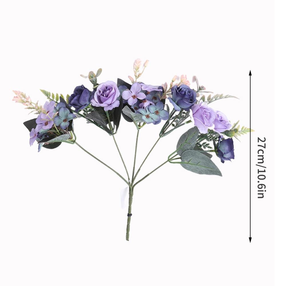 Home Decor Roses Autumn Artificial Flowers Silk Peony Hydrangea Big Bride Bouquet Wedding Home Party DIY Decoration Fake Flowers