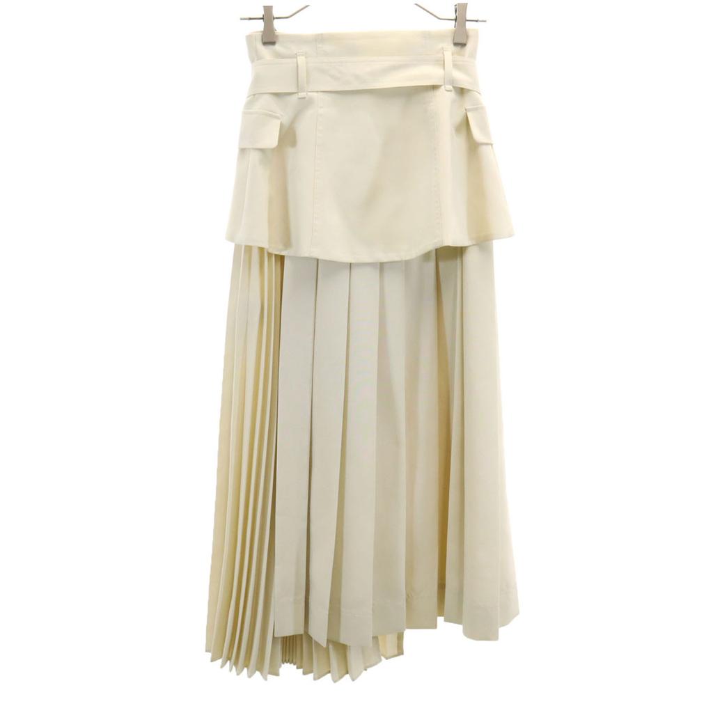 Lily Brown Long Length Corset Pleated Skirt Beige Women Used