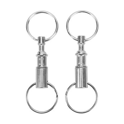 2 SZTUK Podwójny Brelok Quick Release Odpinany Podwójny Dzielony Pierścień Breloczek do Wiszącego Paska Na Klucze Domu