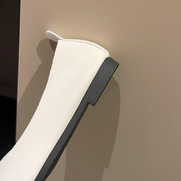 Zapatos individuales de fondo plano para mujer Casuales de boca poco profunda Puntera cuadrada Mocasines de mujer Color sólido Zapatos de mujer de fondo plano