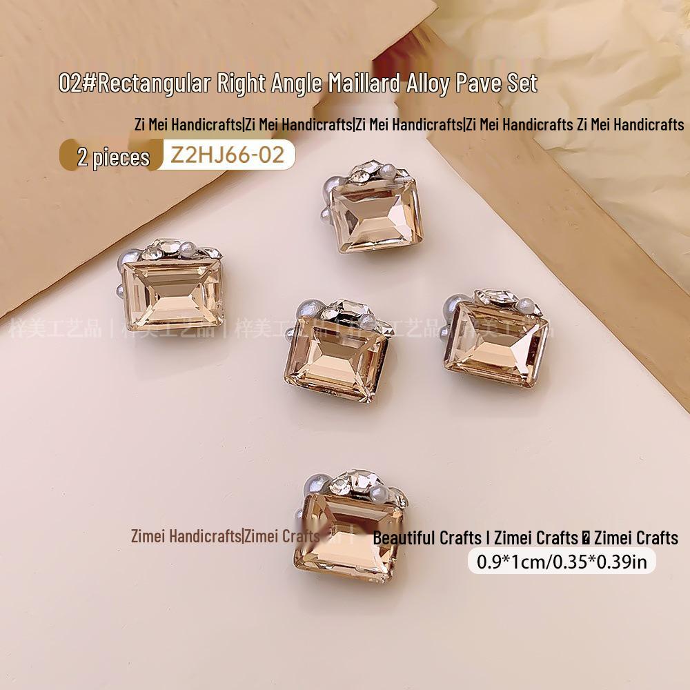 

2025 Super Sparkly Melaard Coffee Crooked Heart Diamond Nail Art Decoration
