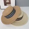 Bohemian Flat Top Straw Hat Children Summer Vacation Beach Sunshade Sun Hat Versatile French Top Hat