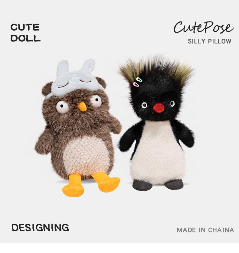 Frizzy Penguin Plush Toy - Cute Afro Children's Doll