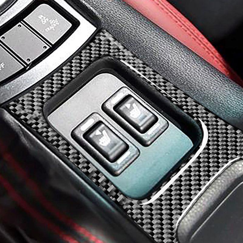 Real Carbon Fiber Car Accessories Center Armrest Cup Holder Cover Soft Sticker For Subaru BRZ Toyota 86 GT86 2017 2018