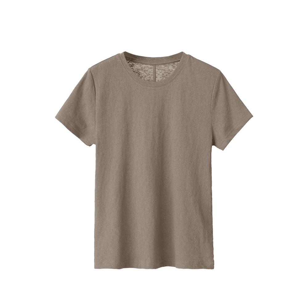 

ABOUT SEA 2024 Slimming Snowflake Linen Short Sleeve T-Shirt Medium