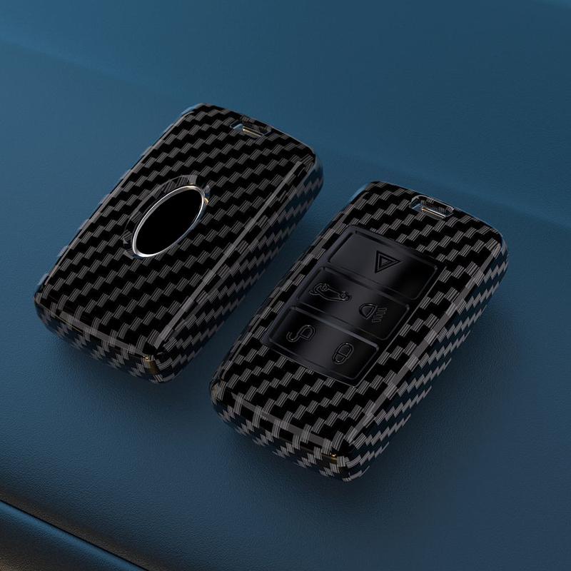 Kolfibermönster Bilnyckelfodral Fjärrkontrollskydd Skalhållare För Land Rover Range Rover Sport Evoque Freelander Velar Discovery