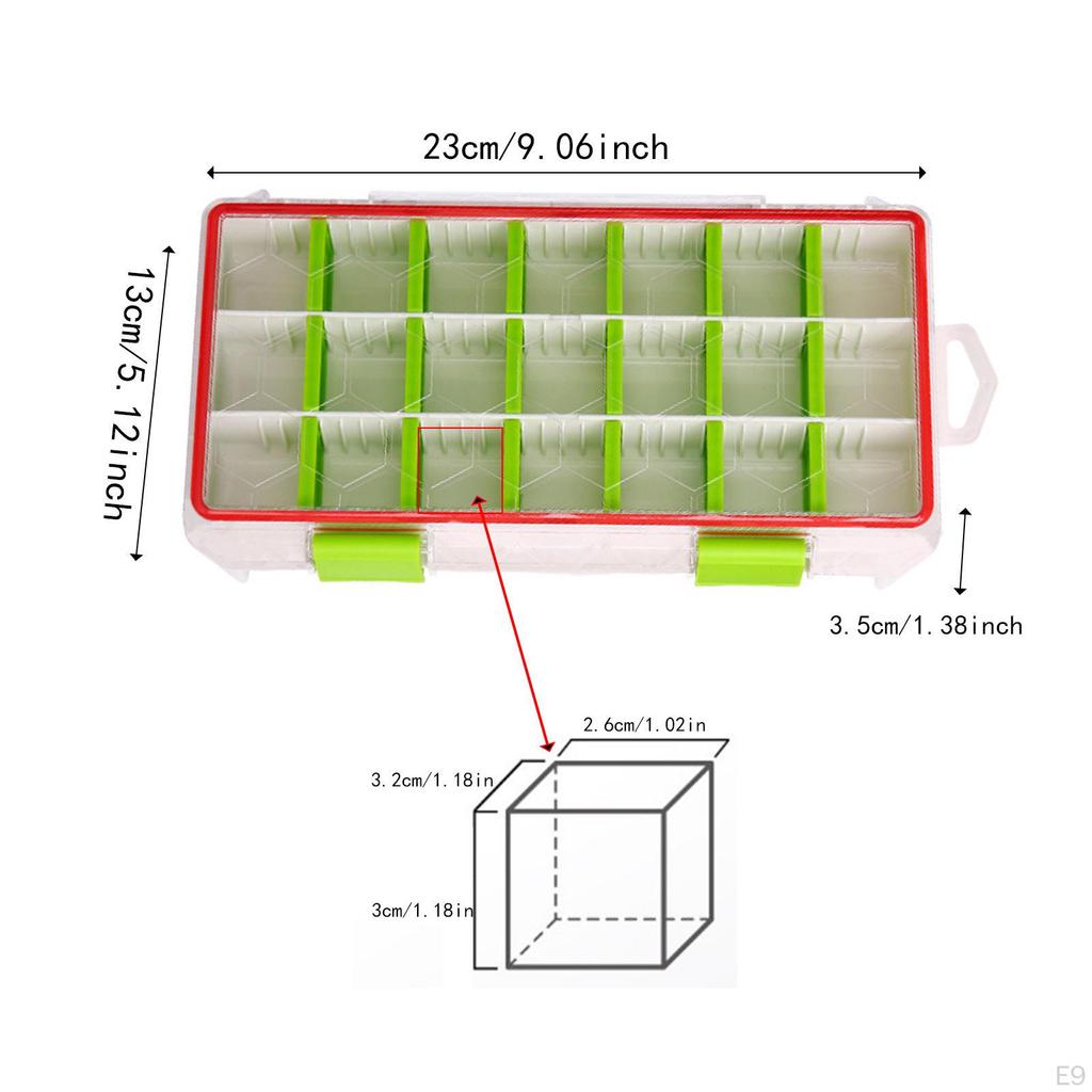 Fishing Tackle Box Jewelry Organizer Container Gear Lure Storage Case 21 Compartments for