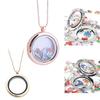 Trendy Gold/ Silver Locket Necklace Gorgeous Floating Round Locket Pendant DIY Jewelry All-match for Women Friendship