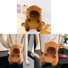 Cute Cartoon Capybara Plush Backpack For Women College Students Brown Silky Soft Urban Minimalist Style