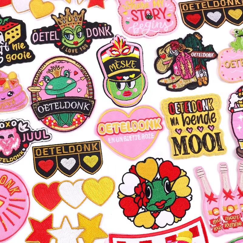 Netherland Oeteldonk Emblem Embroidered Patch Frog Patch Iron On Patches For Clothing Diy Netherland Carnival Patches Sew Badges