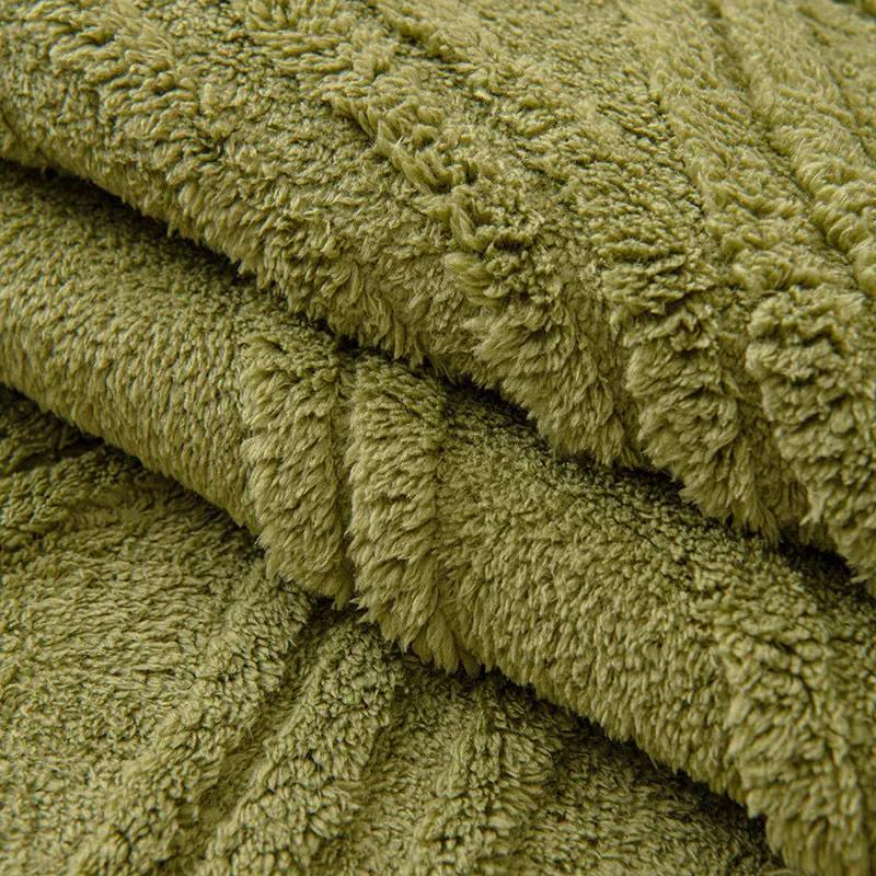 Dickes Plüsch-Sofakissen, rutschfestes Sofatuch, Winterdecke, dicke Decke, einfarbig, Sofabezug, dreidimensionales Wellenmuster