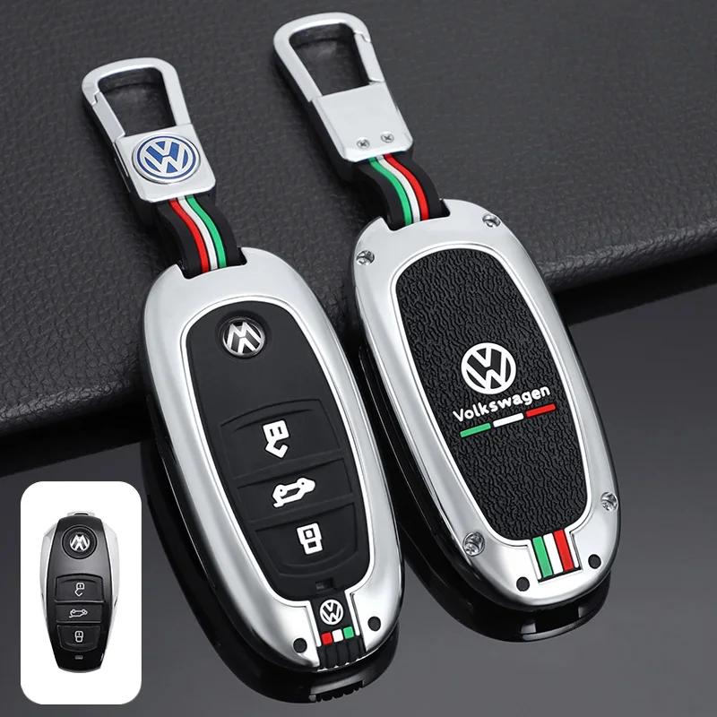 

New Zinc Alloy Car Smart Key Case Cover Protection Shell For VW Volkswagen Touareg 2017 2018 2019 2020 2021 Auto Keyless Ac