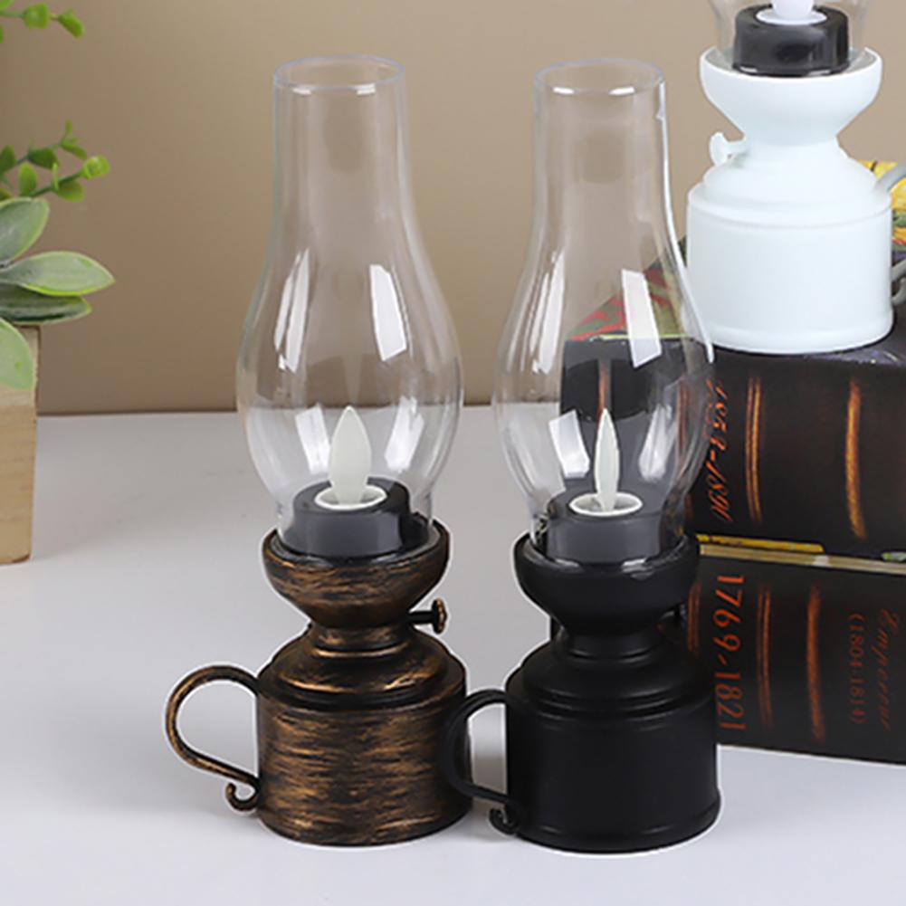 Flameless LED Kerosenes Lamp Portable Light Kettle Electronic Candle Lamps Bedroom Living Room Decoration Kerosene Lights