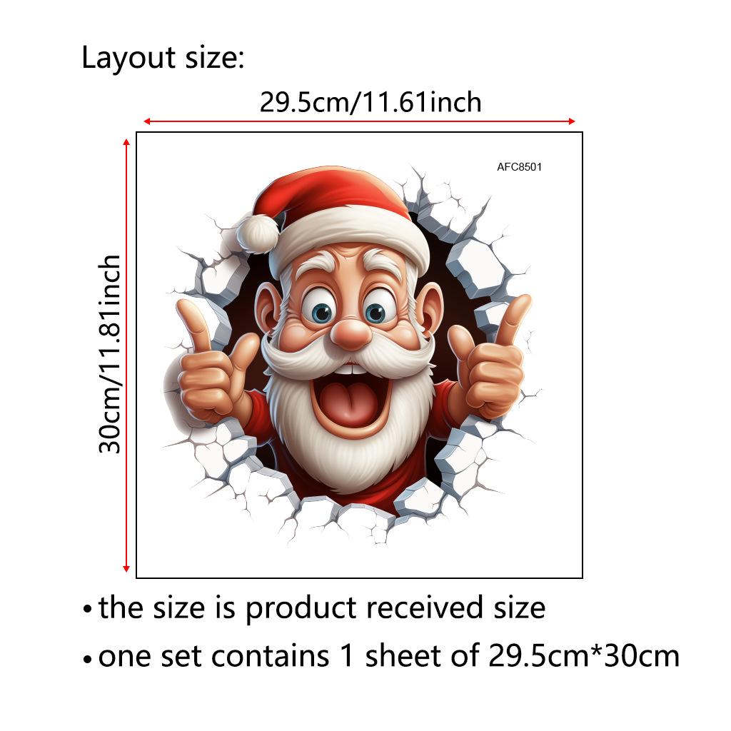 Santa Claus PVC Toilet Sticker - Self-Adhesive Christmas Bathroom Decoration (Model AFC8507)