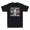 Edgar Allan Poe Je Mets Le Feu Dans La Littérature Vintage T-Shirt Homme Coton Noir