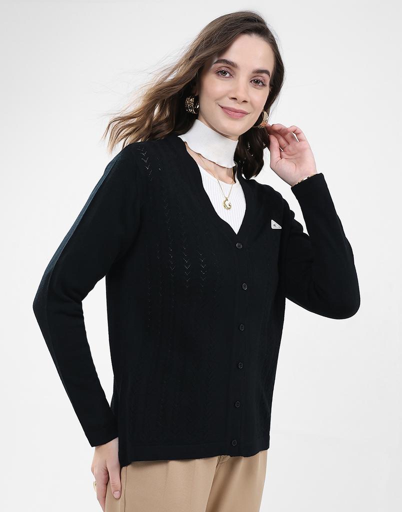 MONTE CARLO Women's V Neck Full Sleeve Cardigan