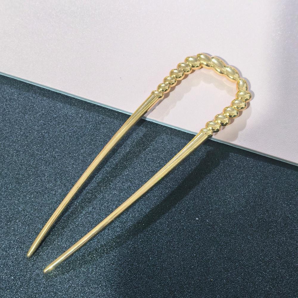 Luxus-Metall-U-förmige Haarspangen für Damen Mädchen Silber Gold Farbe Herz-Haarnadeln für Dutt Hochsteckfrisur Hochzeits-Haarschmuck Geschenke