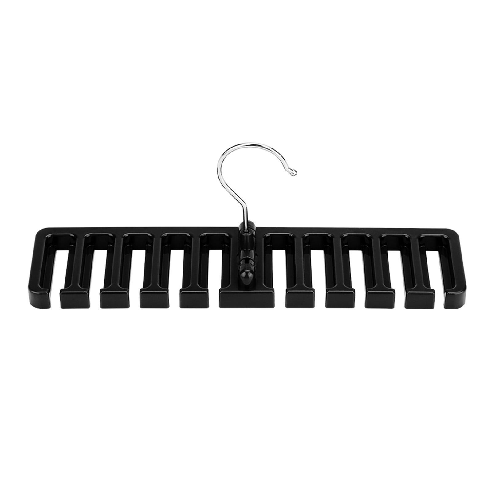 

10 Slot Tie Belt Scarf Rack Organizer Sturdy Plastic Closet Wardrobe Space Saver Black чёрный