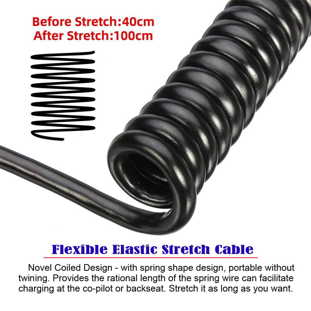 Cablecc RJ45 Stretch Spiralkabel Cat6 8P8C UTP LAN Ethernet Netzwerk Patch Verlängerungskabel 6.56ft/2.0m