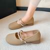 Versatile gentle soft sole with skirt fairy shoes 2025 new spring and summer French shallow mouth evening breeze Mary Jane single shoes women