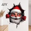 3D Holiday Wall Art Christmas Stickers, Decals for Living Room Bedroom And Party Decor Decor, Removable PVC Festive Home Entrance Classroom