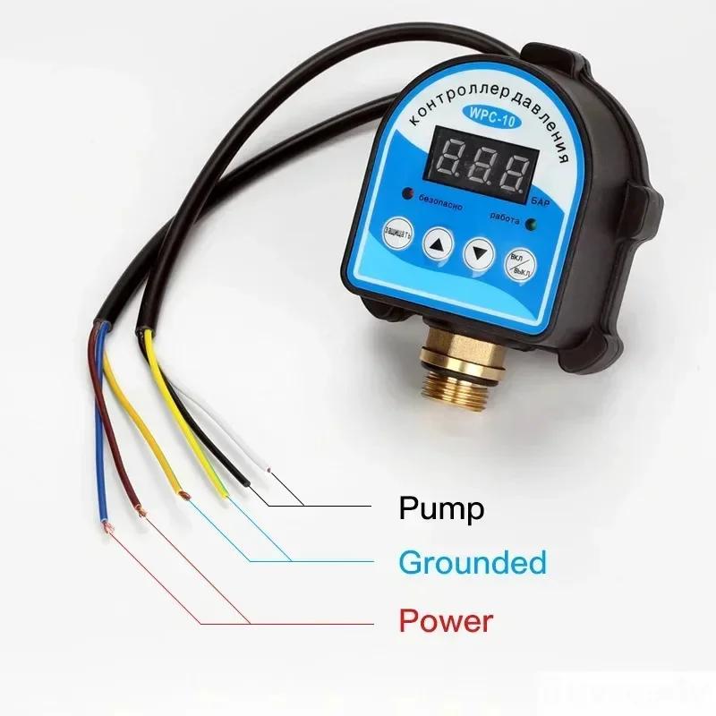 WPC-10 220V/110V Digital Pressure Controller - Auto Electronic Switch for Oil/Water Pumps, Air Compressors & Vacuum (Booster)