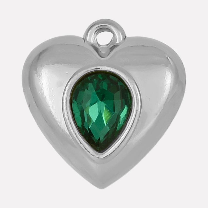 Never Fade Heart Charm Water Drop Rhinestone 6pcs Stainless Steel Charms For Jewelry Making Supplies Metal Pendant DIY Materials