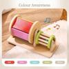 Montessori Infant Wooden Toys Toddler Color Rolling Drum Toy Kids Educational Sensory Toys Baby Birthday Gifts Aged 0-3 Years