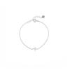 14K Gold-Plated S925 Sterling Silver Four-Leaf Clover Anklet with Diamond-Inlaid Flower Design for Women