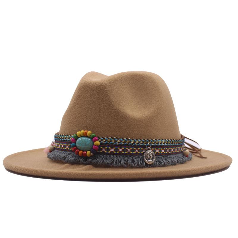 eBay New Woolen Top Hat Women's Minority Style Retro Flat-brimmed Jazz Hat