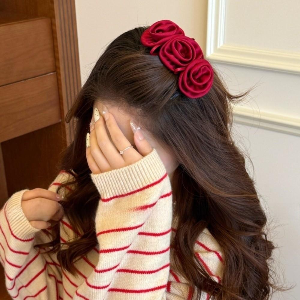 Solid Color Flowers Hairpin Bohemian Chignon Hair Clip Hair Accessories Floral Hair Comb  Daily