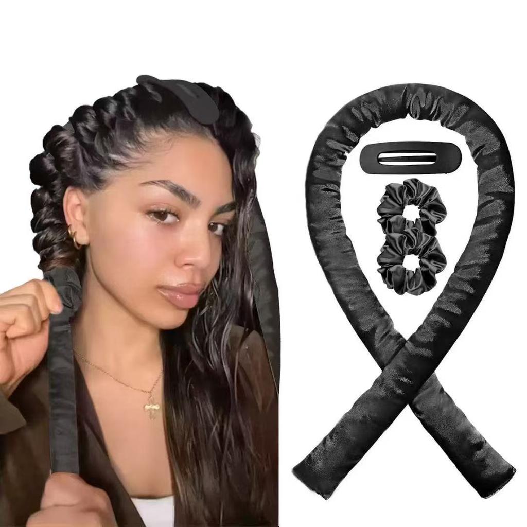 Hitzefreies Lockenband Kein Hitzestyler Seiden-Lockenwickler Für Über-Nacht-Wellen Haarband Styling-Werkzeug Für Frauen