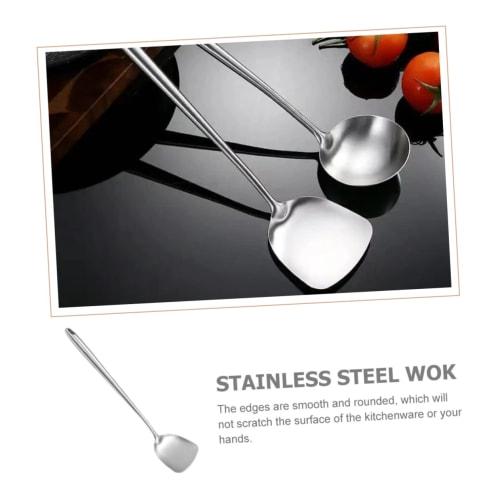 Yardenfun Stainless Steel Wok Spatula, Kitchen Cooking Shovel, Durable Kitchen Spatula with Sleek Design, Easy To Use, Hangable Storage, Dishwasher Sa