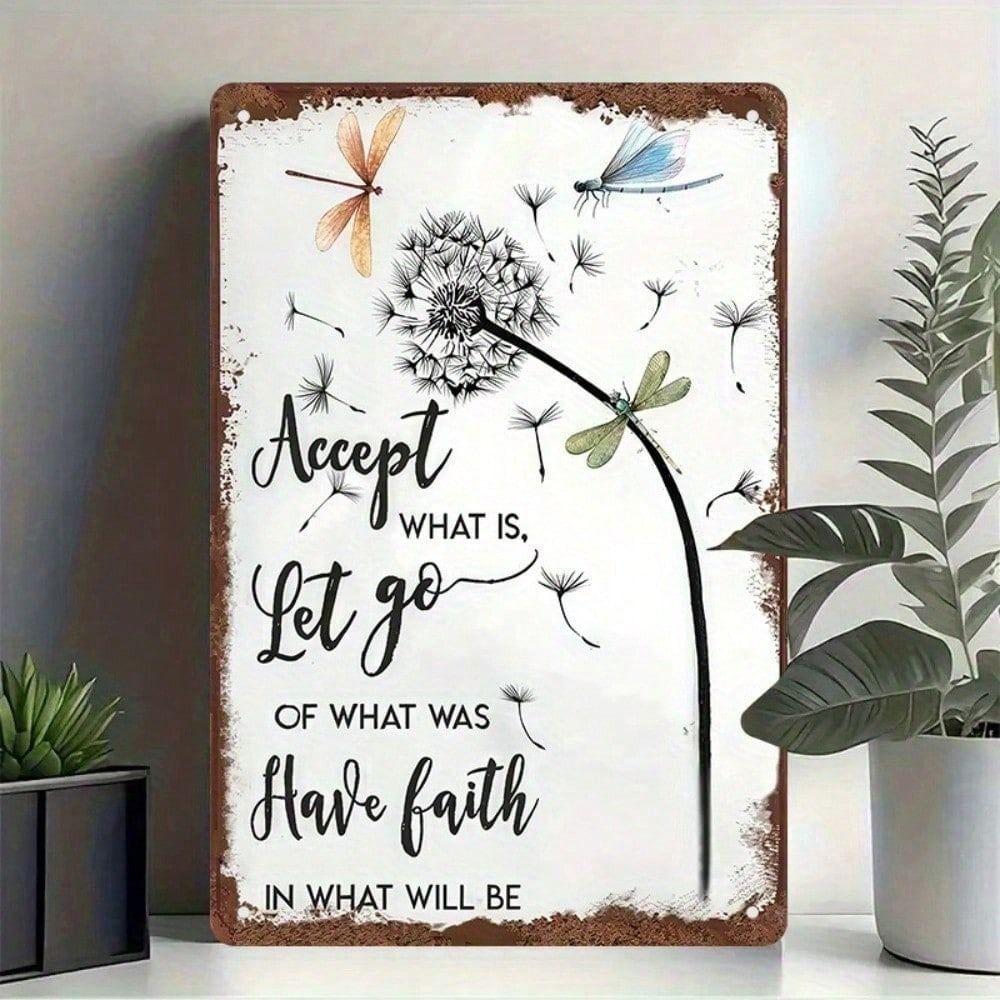 

Metal Sign Dandelion Quote Tin Poster Wall Art Decor 20x30 cm