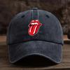 Tongue print retro baseball cap fashionable dad hat curved brim suitable for outdoor sports